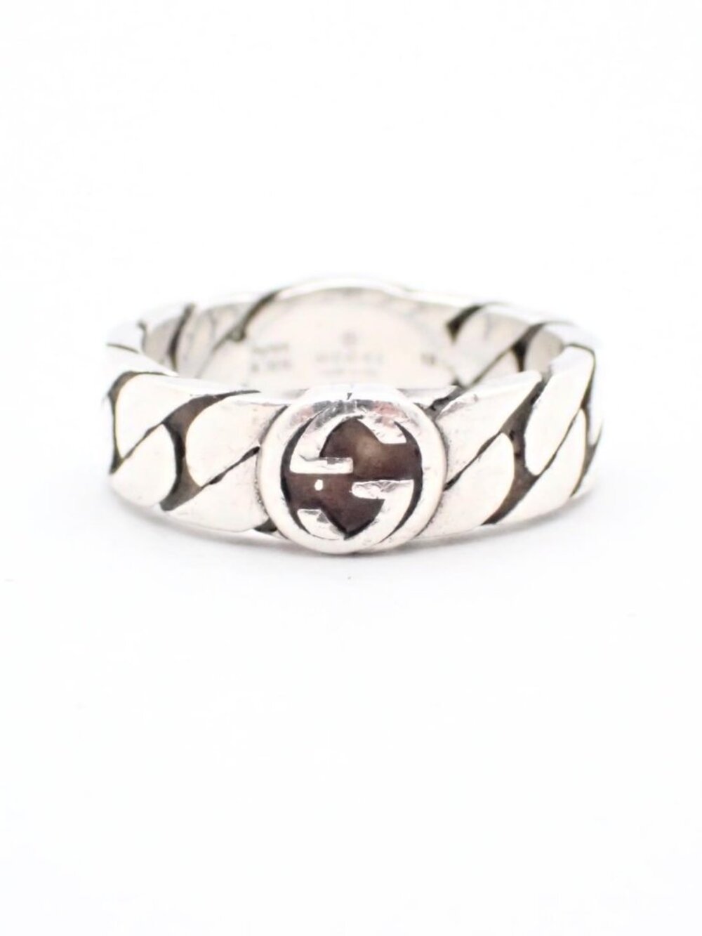 Gucci Interlocking Chain Ring 925 Size 7.75 - Picture 1 of 3